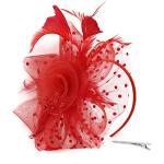 Rote Retro Damenfascinators mit Schmetterlingsmotiv mit Perlen aus Spitze mit Strass für Hochzeitsgäste 
