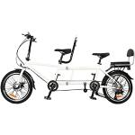 YXWJ Tandem Bike - City Tandem Folding Bicycle, Faltbare Tandem Adult Beach Cruiser Bike Verstellbare 8 Geschwindigkeiten,Weiß, 20 inches, White Weiß