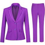 Violette Business Damenhosenanzüge mit Reißverschluss Größe L zur Hochzeit 