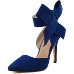 Blaue Sexy Spitze Pfennigabsatz High Heels & Stiletto-Pumps aus Kunstleder Leicht für Damen Größe 38 