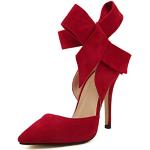 Rote Sexy Spitze Pfennigabsatz High Heels & Stiletto-Pumps aus Kunstleder Leicht für Damen Größe 37 