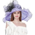 Reduzierte Violette Elegante Schlapphüte für Damen Einheitsgröße Große Größen 