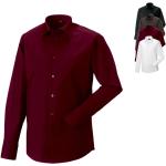 Schokoladenbraune Elegante Langärmelige Russell Athletic Herrenlangarmhemden mit Knopf aus Baumwolle enganliegend Größe 3 XL 