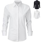 Weiße Langärmelige Russell Athletic Damenlangarmhemden enganliegend Größe 3 XL 