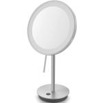 Silberne Zack Schminkspiegel & Kosmetikspiegel aus Edelstahl LED beleuchtet 