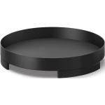 Schwarze Moderne Zack Design Runde Serviertabletts 30 cm aus Kunststoff 