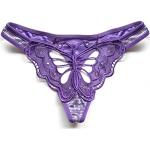 Zacoo Damen Unterhose Hohl Schmetterling Slips Tanga Panty UW77 Lila Gr.One Size