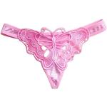 Zacoo Damen Unterhose Hohl Schmetterling Slips Tanga Panty UW77 Rosa Gr.One Size