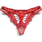 Zacoo Damen Unterhose Hohl Schmetterling Slips Tanga Panty UW77 Rot Gr.One Size