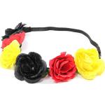 ZADAWERK® Haarband - Blumen - schwarz- rot - gelb - Deutschland - Belgien - Fan - Fußball - Olympia