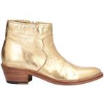 Reduzierte Goldene Unifarbene Zadig & Voltaire Runde Kuba-Absatz Cowboy-Boots & Cowboystiefeletten mit Reißverschluss aus Leder für Damen Größe 39 