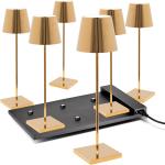 Goldene Moderne Touch Lampen glänzend aus Chrom 6-teilig 