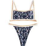 Blaue Sexy Zaful Push Up Bikinis aus Polyester gepolstert für Damen Größe L für den für den Sommer 