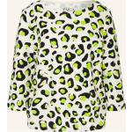 Neongrüne 3/4-ärmelige Zaida T-Shirts aus Baumwollmischung für Damen Größe L 