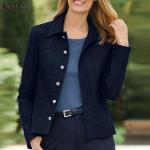 Hellblaue Elegante Übergangsjacken aus Denim für Damen Größe 5 XL für den für den Sommer 