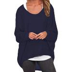 Marineblaue Oversize Langärmelige Damensweatshirts Größe M für den für den Sommer 