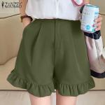 Armeegrüne Unifarbene Caprihosen mit Reißverschluss aus Polyester für Damen Größe 5 XL für den für den Sommer 