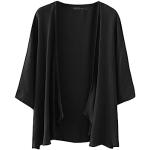 Schwarze Unifarbene Oversize 3/4-ärmelige Mini Damencardigans Größe M Große Größen für den für den Sommer 