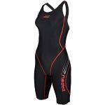 ZAOSU Wettkampf-Schwimmanzug Z-Black - Badeanzug für Mädchen und Damen, Farbe:schwarz/rot, Größe:176/36