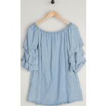 Reduzierte Hellblaue Zara Freizeitkleider aus Denim für Damen Größe XS 