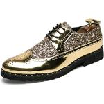 Goldene Business Runde Hochzeitsschuhe & Oxford Schuhe mit Schnürsenkel aus Leder für Herren Größe 43 