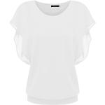 Reduzierte Weiße Elegante Kurzärmelige Zeagoo Tunika-Blusen aus Chiffon für Damen Größe S für den für den Sommer 