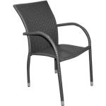 Graue Moderne Zebra Milano Polyrattan Gartenstühle aus Metall stapelbar Breite 50-100cm, Höhe 50-100cm, Tiefe 50-100cm 
