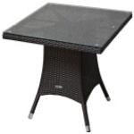 Zebra Tisch Mary Flachgeflecht java, Alu-Rahmen und Sicherheitsglasplatte, 70x70x72cm