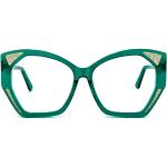 Grüne Retro Sonnenbrillen aus Acetat für Damen 