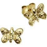 Goldene Motiv Zeeme for Kids Schmetterling Ohrringe mit Insekten-Motiv glänzend aus Gold 9 Karat für Kinder 