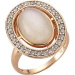 Silberne Mondstein Ringe aus Silber für Damen Größe 60 