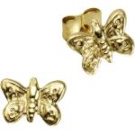 Goldene Schmetterling Ohrringe mit Insekten-Motiv aus Gold 9 Karat für Kinder 
