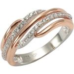 Zeeme Ring »925/- Sterling Silber vergoldet«, rot