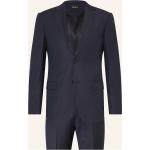Blaue Ermenegildo Zegna Businesskleidung mit Schulterpolstern mit Reißverschluss aus Wolle für Herren Übergröße 