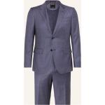 Blaue Ermenegildo Zegna Businesskleidung mit Schulterpolstern mit Reißverschluss aus Wolle für Herren Übergröße 
