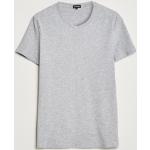 Zegna Stretch Cotton Round Neck T-Shirt Grey Melange