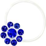 Zehenring Zirkonia Blume blau - 925 Sterling Silber - Fuß Schmuck Damen Fuß-Ring Toe-Ring