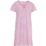 Rosa Gepunktete Kurzärmelige Damennachthemden aus Baumwolle Größe L für den für den Sommer 