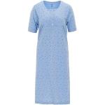 Blaue Blumenmuster Kurzärmelige Damennachthemden aus Baumwolle Größe 4 XL 