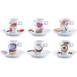 Bunte Moderne Zeller Faces Espresso-Sets aus Porzellan 6 Personen 