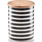 Schwarze Zeller Stripes Runde Kaffeedosen aus Keramik mit Deckel 