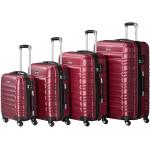 Zelsius Koffer Set 4 Stück, Rot, ABS Hartschalenkoffer mit Zahlenschloss und Innen Trennwand