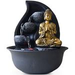 Reduzierte Schwarze Asiatische Zimmerbrunnen Feng Shui mit Buddha-Motiv aus Kunstharz 