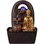 Reduzierte Braune Asiatische Zimmerbrunnen Feng Shui mit Buddha-Motiv aus Kunstharz 