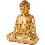 Reduzierte Goldene Asiatische 20 cm Buddha Figuren aus Kunstharz 
