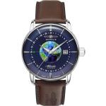 Reduzierte Blaue Zeppelin Armbanduhren mit GMT-Funktion 