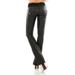 Jeans-Schlaghosen mit Gürtel mit Reißverschluss aus Fleece für Damen Größe XS für den für den Winter 