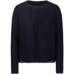 Reduzierte Blaue Langärmelige Zero Rundhals-Ausschnitt Blusenshirts & Schlusen für Damen Größe XS 