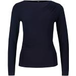 Blaue Langärmelige Zero U-Boot-Ausschnitt T-Shirts enganliegend für Damen Größe S 