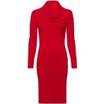 Reduzierte Rote Unifarbene Casual Langärmelige Zero Maxi Rollkragen Sommerkleider mit Kirschenmotiv aus Polyamid enganliegend für Damen Größe L für den für den Sommer 